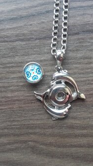 Dolfijn hanger 12 mm klikbutton